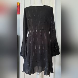 Who What Wear Party/Holiday Short Dress, Size M, black w/Silver Accents